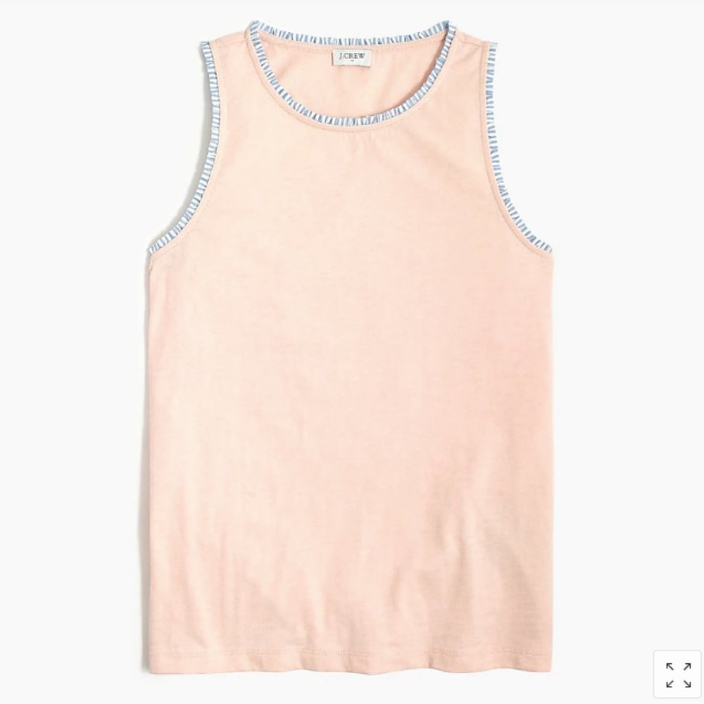 Ruffle-Trim Cotton Tank Top